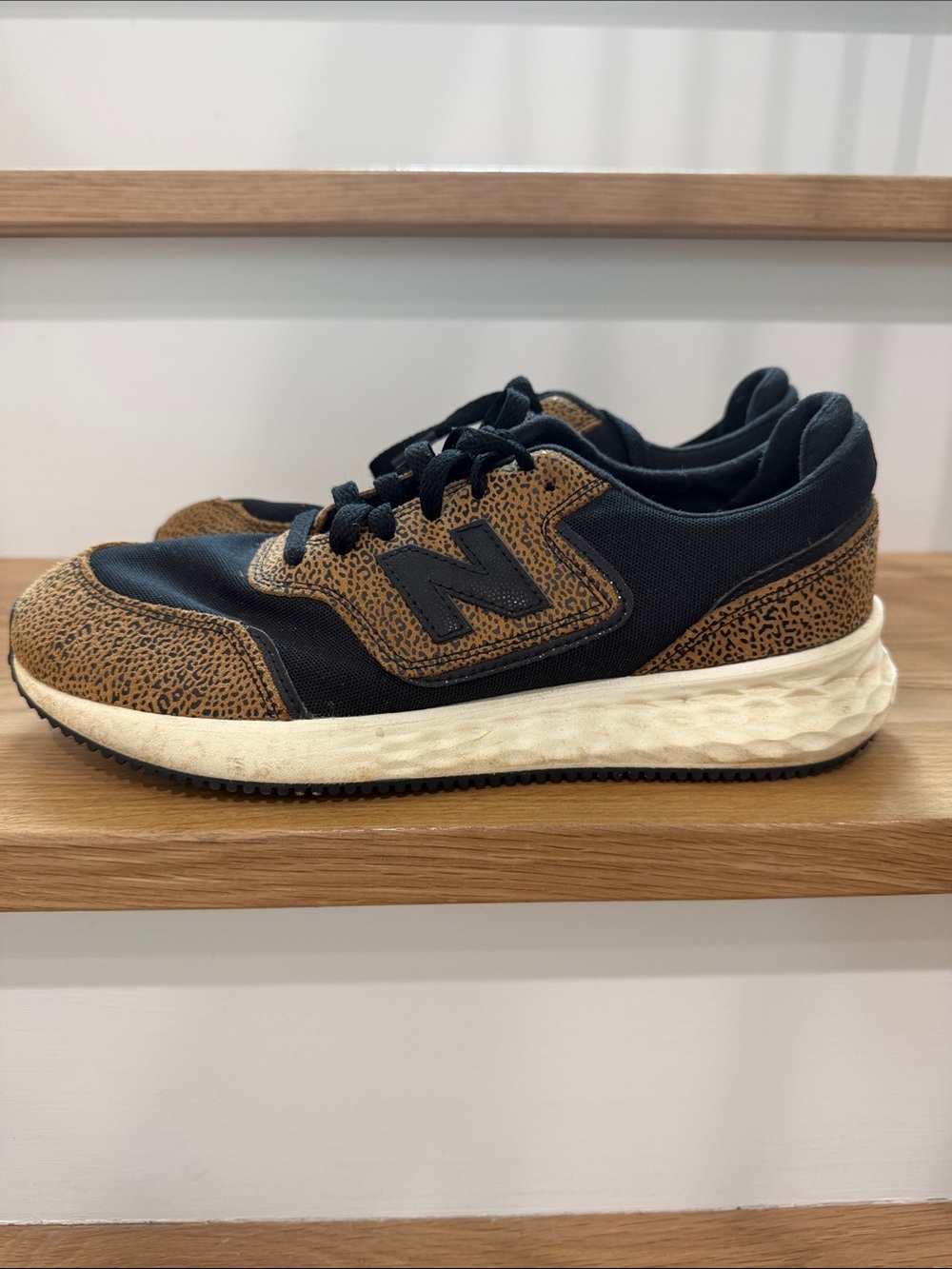 New Balance Black and Brown Speckled Accent Sneakers